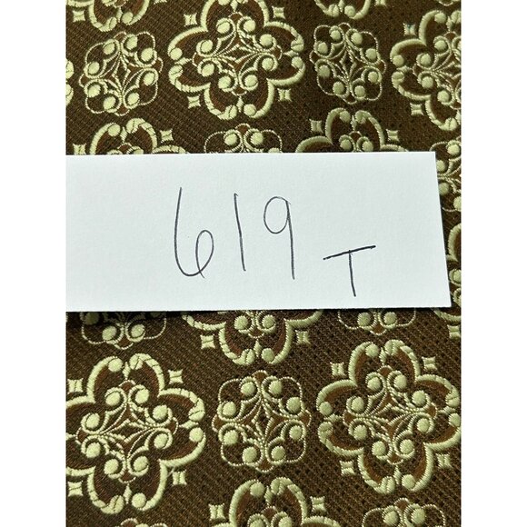 Vintage Hall Brown Floral Embroidered Tie Brown Beige One Size Boho Career Retro - Picture 6 of 7